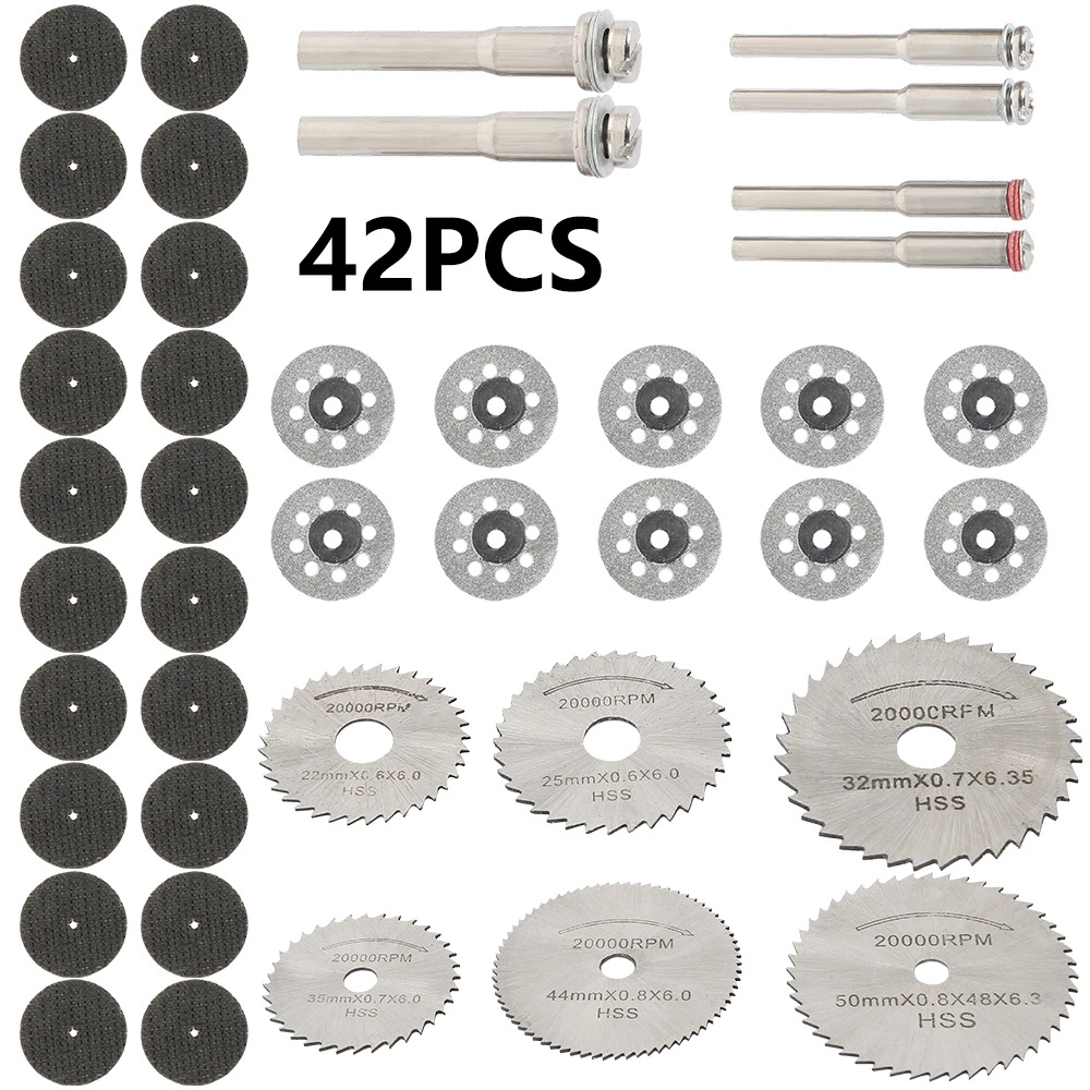42pcs HSS Mini Circular Saw Blade Set Resin Cut-Off Wheels Disc Diamond Cutting Blade Metal Cutter Power Tool for Dremel Drill
42pcs HSS Mini Circular Saw Blade Set Resin Cut-Off Wheels Disc Diamond Cutting Blade Metal Cutter Power Tool for Dremel Drill