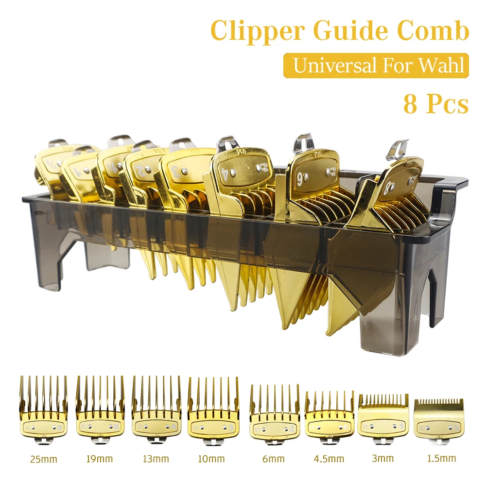 

8 Pcs Hair Clipper Limit Comb Guide Combs Professional Trimmer Attachment Universal Clipper Limit Comb For Wahl Haircut Tools