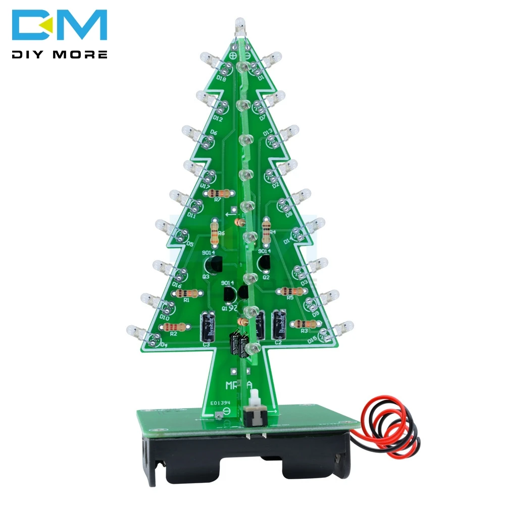 

3D Xmas Tree 3/7 Color Light Flash LED Circuit Christmas Trees LED PCB Board Module DC 4.5V-5V Diy Electronic Kit