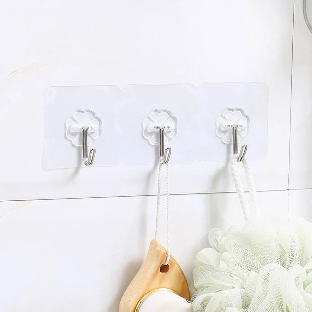 Nail Free Wall-Mouted Hooks Hangers Clear Seamless Heavy Duty Adhesive Hooks For Hanging Bathroom Kitchen Storage Accessories
Nail Free Wall-Mouted Hooks Hangers Clear Seamless Heavy Duty Adhesive Hooks For Hanging Bathroom Kitchen Storage Accessories