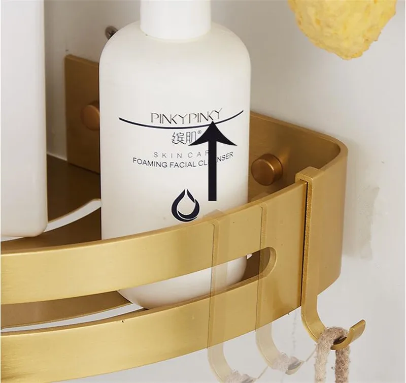 Corner shelf Wall Mounted Bathroom Shelf Brushed Gold Aluminum Bath Shower Shelf Bath Shampoo Holder
Corner shelf Wall Mounted Bathroom Shelf Brushed Gold Aluminum Bath Shower Shelf Bath Shampoo Holder
