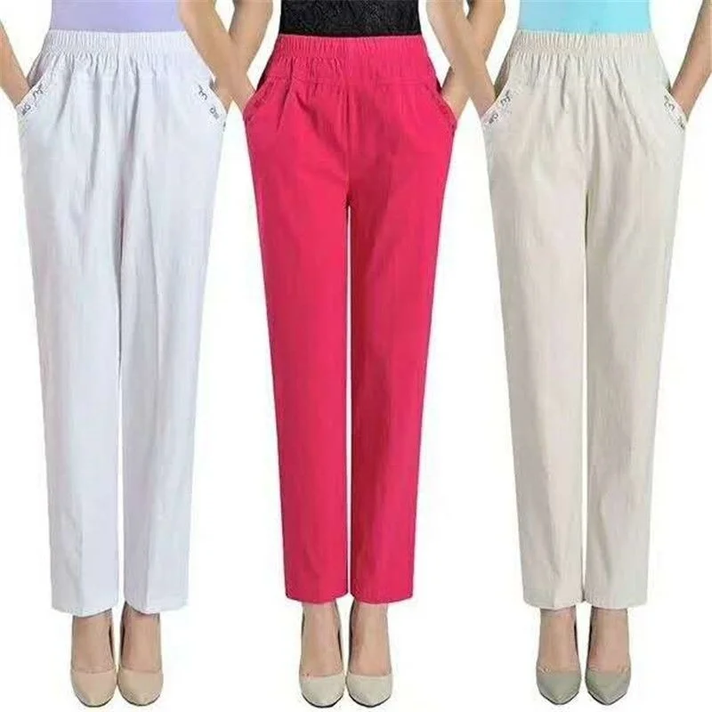 Pants Women Solid High Waist Ankle-Length Trousers Korean Fashion Straight Pocket All-match Female Office Lady Pant
Pants Women Solid High Waist Ankle-Length Trousers Korean Fashion Straight Pocket All-match Female Office Lady Pant