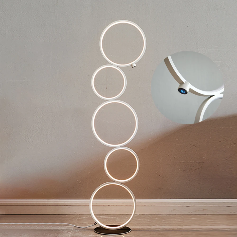 Modern Bedroom Decoration Touch Switch LED Floor Lamp Rings Living Room Bedsides Standing Light Home Floor Lighting Fixtures
Modern Bedroom Decoration Touch Switch LED Floor Lamp Rings Living Room Bedsides Standing Light Home Floor Lighting Fixtures