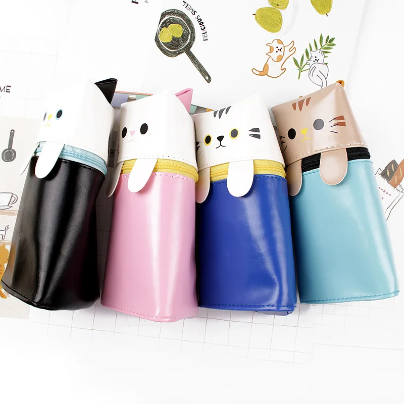 Creative Student Pencil Case PU Leather Cartoon Cat Three-dimensional Student Pencil Case Children kawaii pencil bag
Creative Student Pencil Case PU Leather Cartoon Cat Three-dimensional Student Pencil Case Children kawaii pencil bag