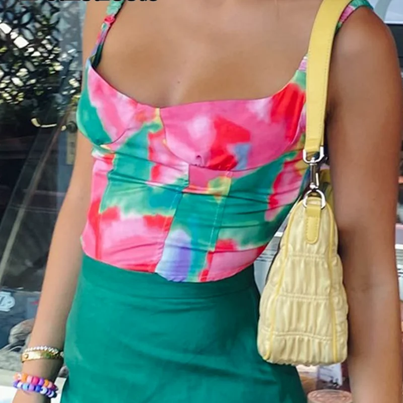 France All-Match Tie Dyeing Red Green Women Crop Top Elastic Tank Top Holiday Beach 2021 Chic Sexy Spaghetti Straps Print Camis
France All-Match Tie Dyeing Red Green Women Crop Top Elastic Tank Top Holiday Beach 2021 Chic Sexy Spaghetti Straps Print Camis