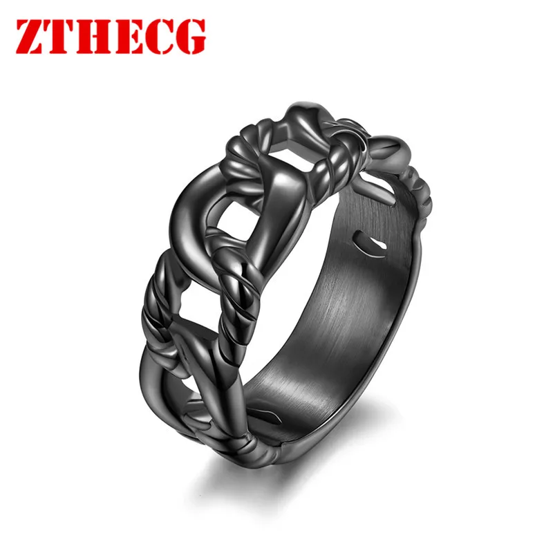 Fashion Titanium Steel Cuban Chain Ring Hollowed Out Punk Jewelry High-quality Hip Hop Gold Black Color Men's Rings for Women
Fashion Titanium Steel Cuban Chain Ring Hollowed Out Punk Jewelry High-quality Hip Hop Gold Black Color Men's Rings for Women
