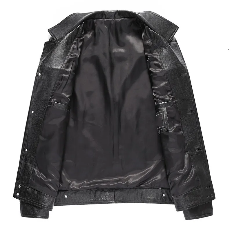 2020 New Arrival Men Genuine Leather Jacket Fashion Lapel Collar Cow Business Slim Fit Male Outwear Plus Size | Мужская одежда
