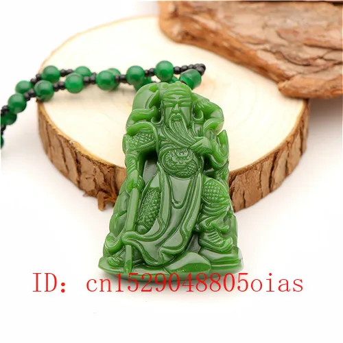 Natural Green Chinese Jade Guangong Pendant Beads Necklace Fashion Charm Jadeite Jewelry Carved Amulet Gifts for Women Men
Natural Green Chinese Jade Guangong Pendant Beads Necklace Fashion Charm Jadeite Jewelry Carved Amulet Gifts for Women Men