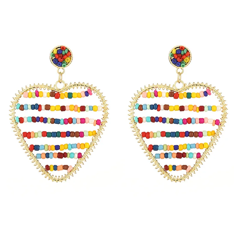 Bohemia series fashion rice beads color, women's earrings, handmade beaded geometric earrings, leading the trend.
Bohemia series fashion rice beads color, women's earrings, handmade beaded geometric earrings, leading the trend.