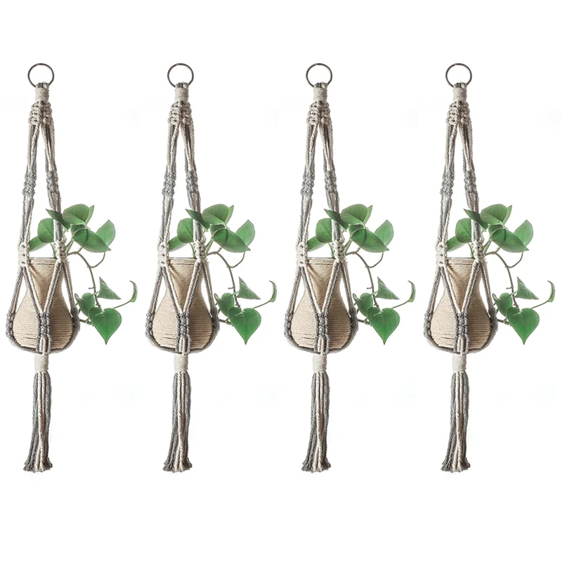 4PCS Handmade Macrame Plant Hanger Vintage Cotton Flowerpot Holder Indoor Wall Hanging Basket Home Decor
4PCS Handmade Macrame Plant Hanger Vintage Cotton Flowerpot Holder Indoor Wall Hanging Basket Home Decor