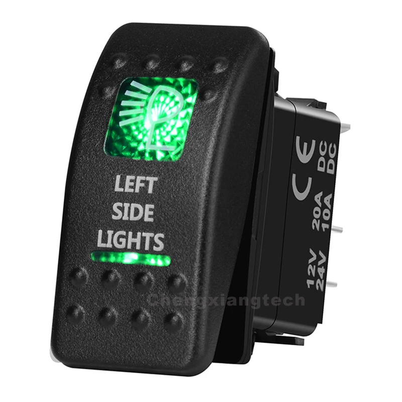 LEFT SIDE LIGHTS 5 Pin On Off Green Led Backlit Rocker Switch for Car Boat Truck 12v 24v SPST Carling Contura Rocker Switch
LEFT SIDE LIGHTS 5 Pin On Off Green Led Backlit Rocker Switch for Car Boat Truck 12v 24v SPST Carling Contura Rocker Switch