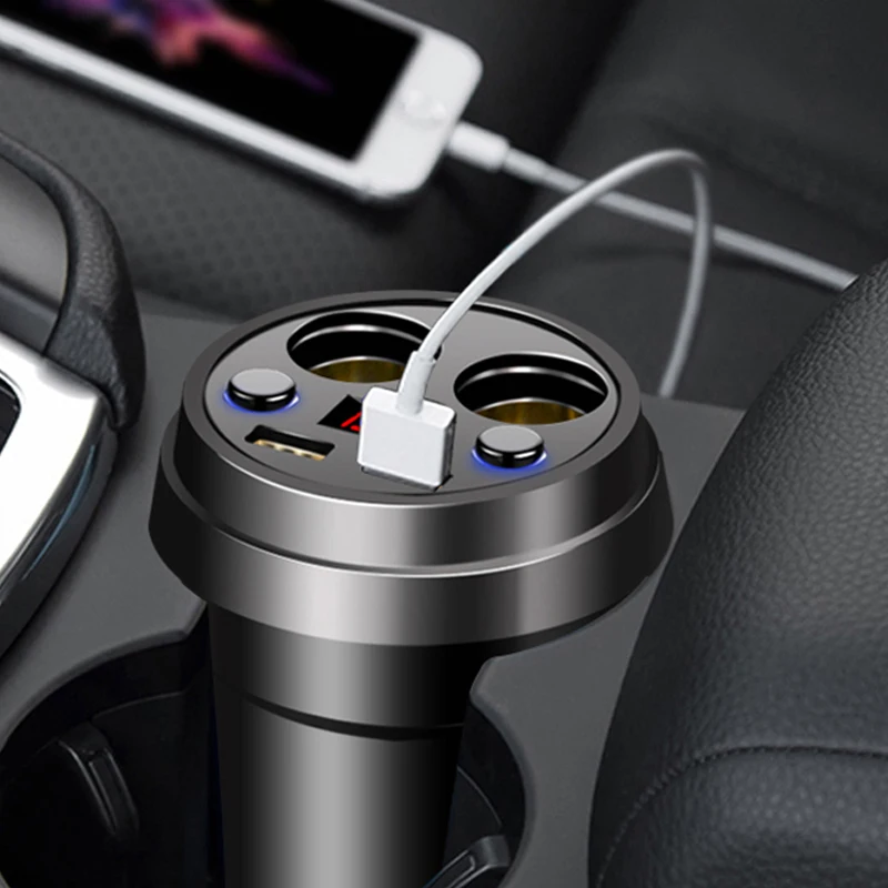 Car Charger 2 USB DC/5V 3.1A Cup Power Socket Adapter With Voltage LED Display Cigarette Lighter Splitter Mobile Phone Chargers
Car Charger 2 USB DC/5V 3.1A Cup Power Socket Adapter With Voltage LED Display Cigarette Lighter Splitter Mobile Phone Chargers