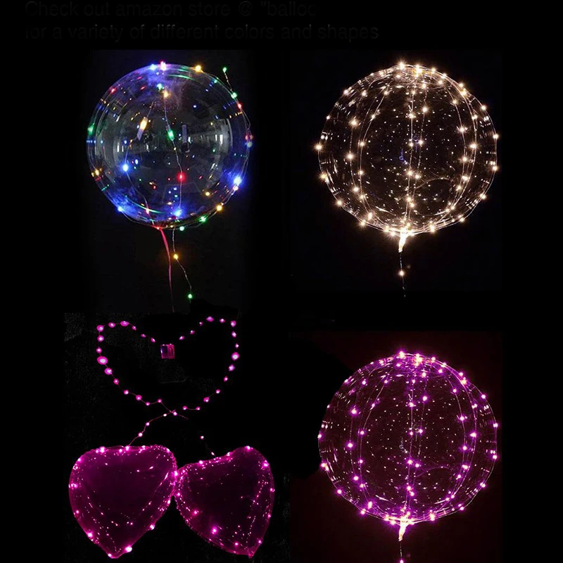 Светящиеся прозрачные воздушные шары светодиодсветильник шарики в форме сердца