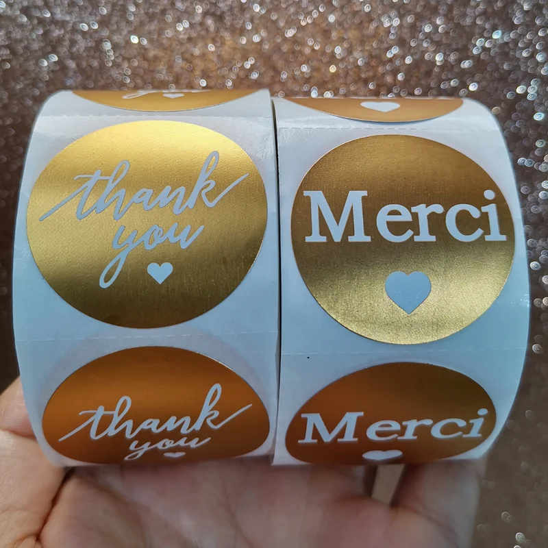 1.5 inch Gold French thank you stickers Labels Waterproof Stationery Sticker korean Gold Foil Paper Sealing Label Sticker
1.5 inch Gold French thank you stickers Labels Waterproof Stationery Sticker korean Gold Foil Paper Sealing Label Sticker