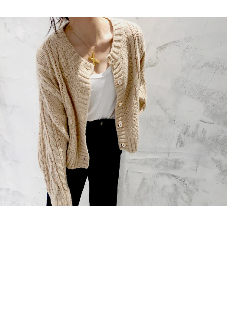 Autumn Spring Shiny Buttons Single Breasted Loose Lazy Vintage Women Female Woolen Knitted Warm Cardigans Sweater
Autumn Spring Shiny Buttons Single Breasted Loose Lazy Vintage Women Female Woolen Knitted Warm Cardigans Sweater
