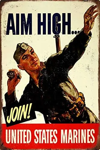Aim High. United States Marines Military Sign, Military Fan Gift Home Bar Pub Decorative Metal Tin Sign Wall Poster NY-49
Aim High. United States Marines Military Sign, Military Fan Gift Home Bar Pub Decorative Metal Tin Sign Wall Poster NY-49