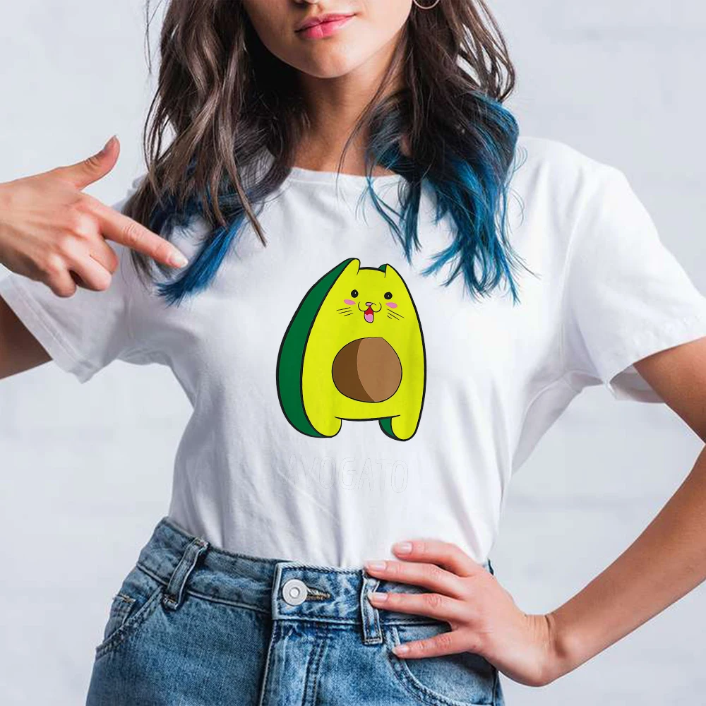 Funny Cat Avocado Print Women T Shirts Short Sleeve Creative Top Tee Clothing Punk Arrivals Shirt Femme Breathable Hot Selling
Funny Cat Avocado Print Women T Shirts Short Sleeve Creative Top Tee Clothing Punk Arrivals Shirt Femme Breathable Hot Selling