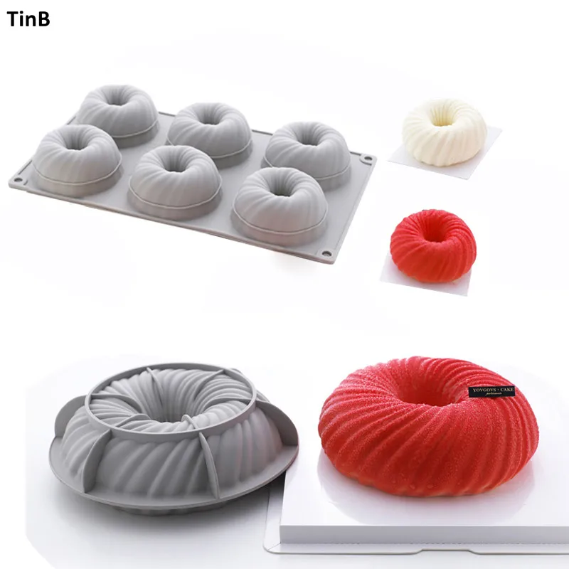 

New Round Swirl Silicone Cake Baking Mold Cake Tools Dessert Art Mousse Silicone Molds Bakery 3d Pastry Mould Baking Tools Forms