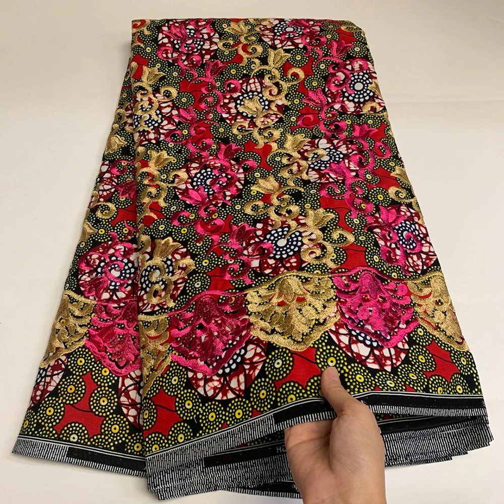 High Quality African Wax Block Prints Nigerian Ankara Sewing Fabric With Embroidery Threads High Quality French Mesh 5 Yards
High Quality African Wax Block Prints Nigerian Ankara Sewing Fabric With Embroidery Threads High Quality French Mesh 5 Yards