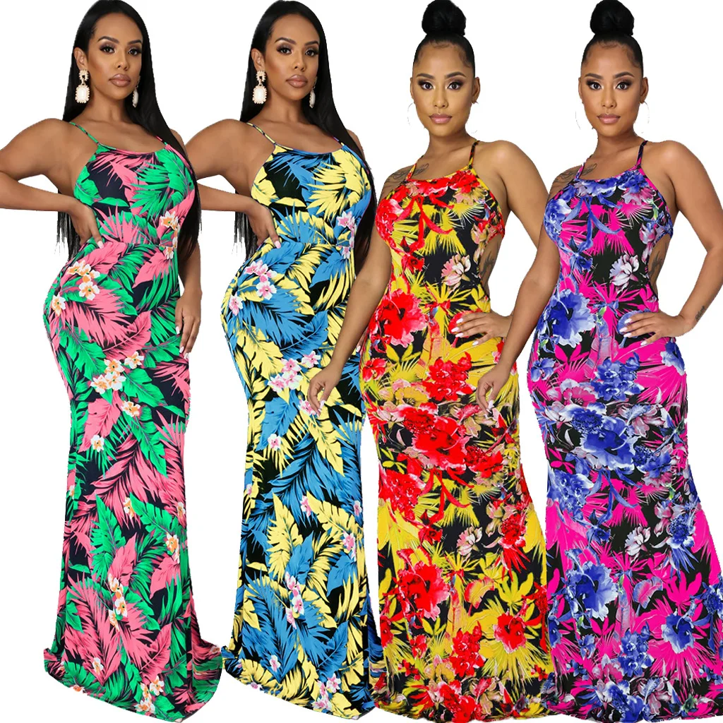 Floral Print Fashion Sexy Backless Lace Up Maxi Dress Sleeveless Club Party Holiday Beach Dress Summer Spaghetti Strap Sundress 
Floral Print Fashion Sexy Backless Lace Up Maxi Dress Sleeveless Club Party Holiday Beach Dress Summer Spaghetti Strap Sundress