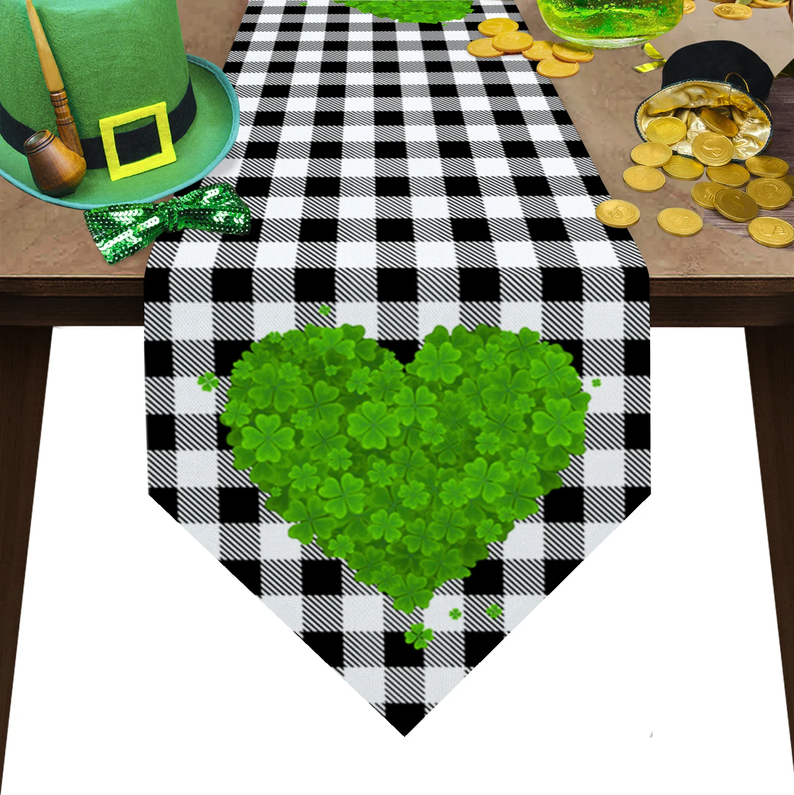 Love Four-Leaf Clover Black And White Lattice Table Runner Wedding Party Tablecloth Coffee Dinning Table Decoration Table Runner
Love Four-Leaf Clover Black And White Lattice Table Runner Wedding Party Tablecloth Coffee Dinning Table Decoration Table Runner
