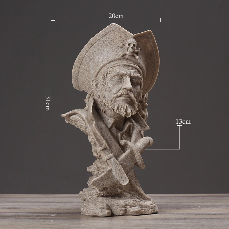 New 2021 Pirate Captain Bedroom Living Room Decoration Ornaments Mini Small Sculpture Art Photo Ornaments Pure White Crafts 
New 2021 Pirate Captain Bedroom Living Room Decoration Ornaments Mini Small Sculpture Art Photo Ornaments Pure White Crafts