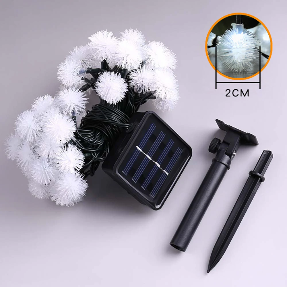 LED String Light Solar Light String 20LED Hair Ball String Lights Garden Garden Decoration Christmas Lights garden solar light