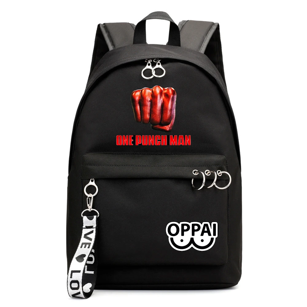 

Anime One Punch Man Canvas Zipper Rucksack Fashion Packsack Boys Girls Backpack Shoulders Laptop Bag Student Bookbag Gift