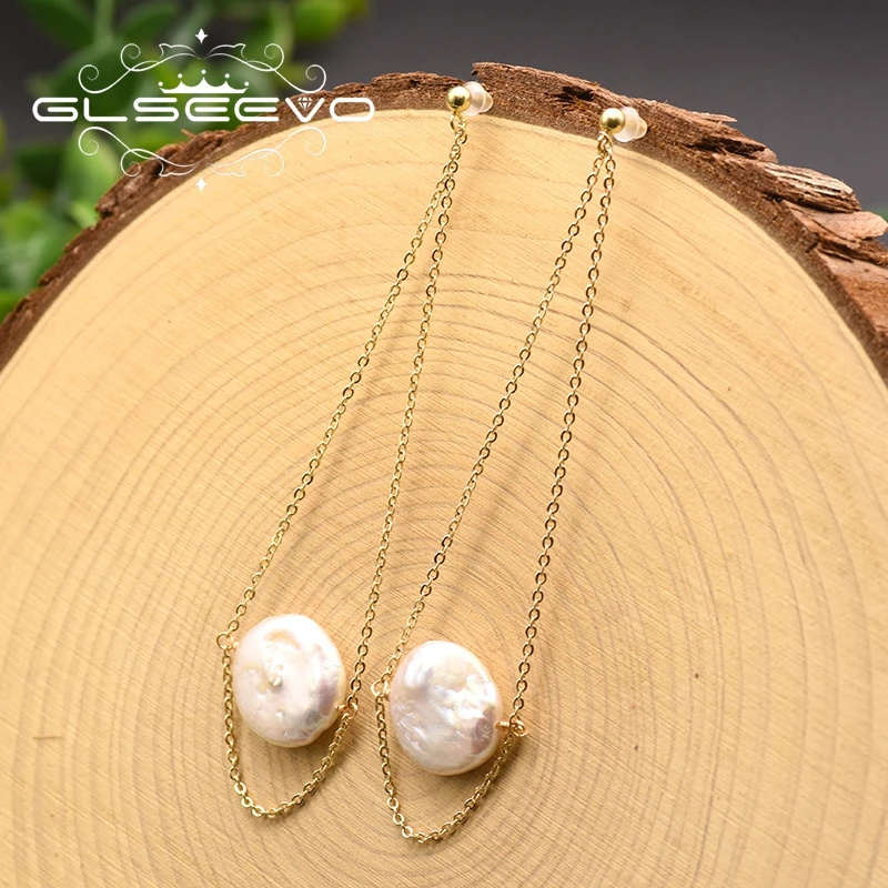 GLSEEVO White Natural Fresh Water Pearl Baroque Pearl Loing Drop Earrings For Women Girl Luxury Wedding Birthday Jewelry GE0890
GLSEEVO White Natural Fresh Water Pearl Baroque Pearl Loing Drop Earrings For Women Girl Luxury Wedding Birthday Jewelry GE0890