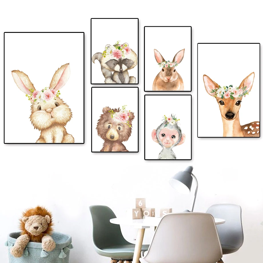 Cartoon Bear Monkey Raccoon Rabbit Nursery Wall Art Canvas Painting Nordic Posters And Prints Wall Pictures For Kids Room Decor
Cartoon Bear Monkey Raccoon Rabbit Nursery Wall Art Canvas Painting Nordic Posters And Prints Wall Pictures For Kids Room Decor