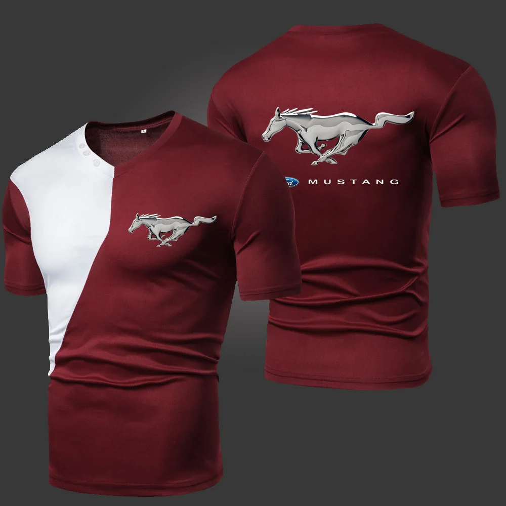 2021 Summer New Mustang Men's T-Shirts Solid Color Splicing Casual Breathable Sports Slim Fitting Short Sleeve V-Neck Spotswear
2021 Summer New Mustang Men's T-Shirts Solid Color Splicing Casual Breathable Sports Slim Fitting Short Sleeve V-Neck Spotswear