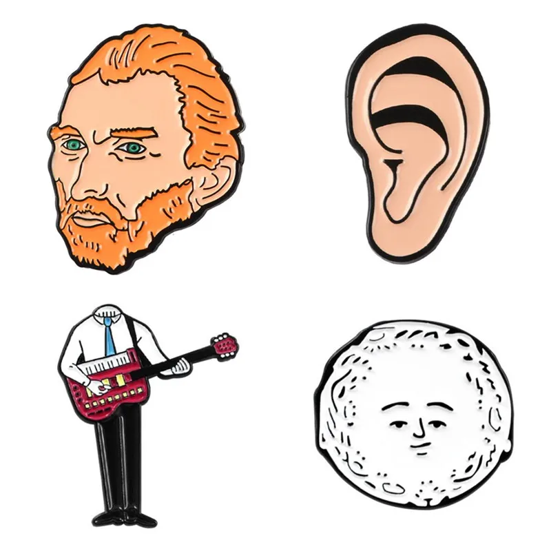 

Van Gogh Badges Brooches Lapel Pins On Backpack Women's Enamel Brooch Ear Badges Avatar Pin For Clothes Art Badges Anime Brooch