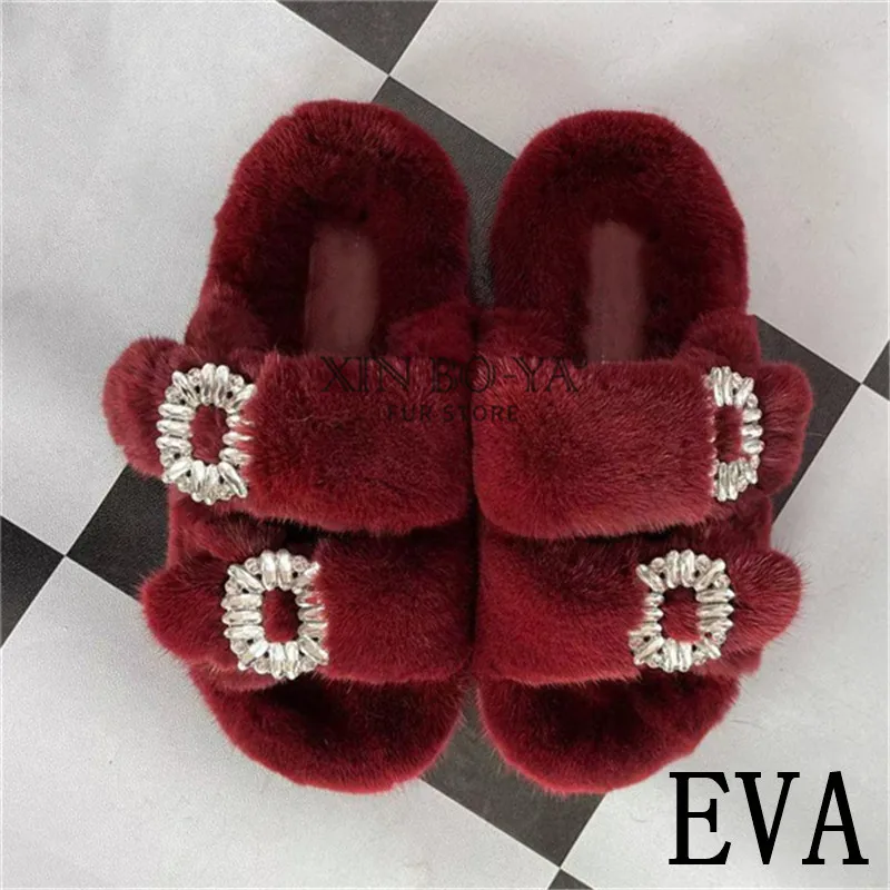 Winter European Luxury Slippers 100% Real Mink Fur Customiization 2021 Women's Shoes Flat Fashion Heel Fluffy Sandals Wholesale
Winter European Luxury Slippers 100% Real Mink Fur Customiization 2021 Women's Shoes Flat Fashion Heel Fluffy Sandals Wholesale
