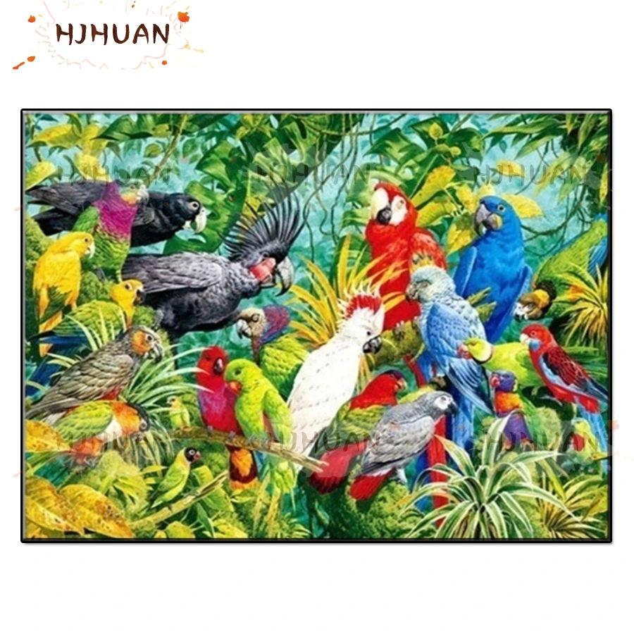 Лес, все виды милых попугаев, полноразмерная/круглая алмазная живопись 5D, алмазная Вышивка крестиком, домашний декор, подарок любимым 
Лес, все виды милых попугаев, полноразмерная/круглая алмазная живопись 5D, алмазная Вышивка крестиком, домашний декор, подарок любимым