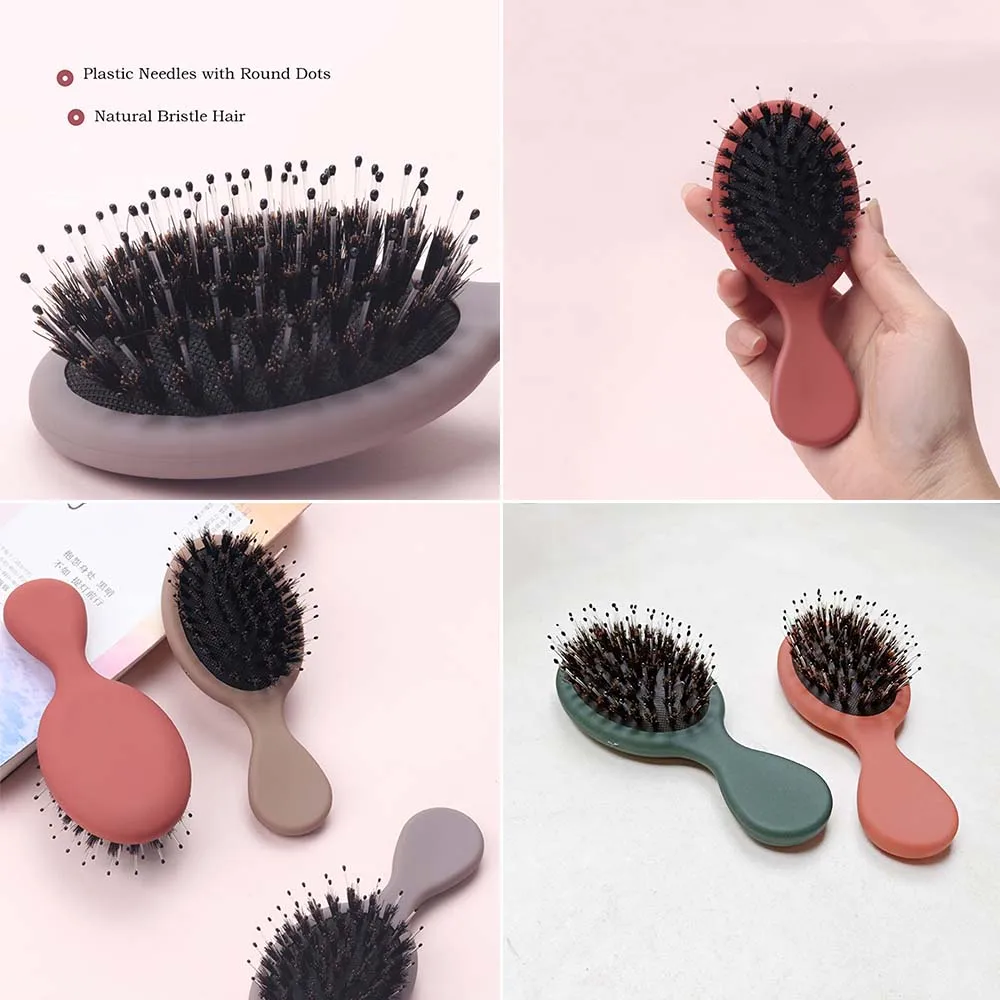 Bristle Hair Brush Anti static Hair Comb Non-slip Handle Head Scalp Massager Mini brush Hair Styling Tools
Bristle Hair Brush Anti static Hair Comb Non-slip Handle Head Scalp Massager Mini brush Hair Styling Tools