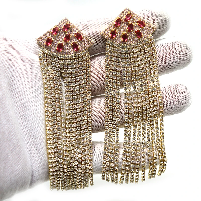 103mm Luxury Celebrity Favorite Design Cubic Zirconia Women Statement Long Drop Tassels Earring Wedding Party Bridal Jewelry
103mm Luxury Celebrity Favorite Design Cubic Zirconia Women Statement Long Drop Tassels Earring Wedding Party Bridal Jewelry