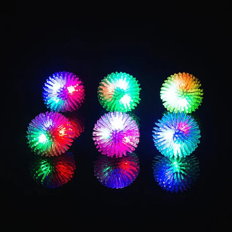 

2021 New Colorful Spiky Ball LED Flashing Rings Blinking Light Up Glowing Jelly Finger Rings Rave Glow Party Supplies