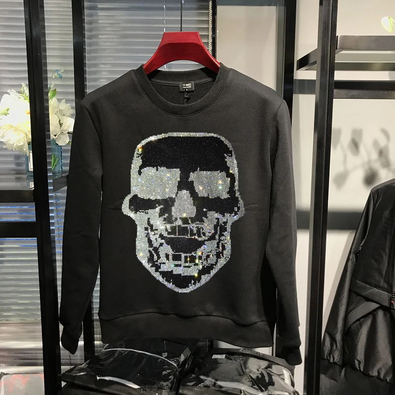 New Men's Hoodie Fall/Winter Loose Sweatshirt Fitness All-Match Hot Diamond Printing Skull Fashion Top
New Men's Hoodie Fall/Winter Loose Sweatshirt Fitness All-Match Hot Diamond Printing Skull Fashion Top