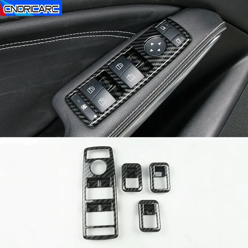 

Car Window Glass Lifting Buttons Frame Trim For Mercedes Benz A B C E G CLA CLS GLE GLS GLA GLK ML GL Class Carbon Fiber Styling