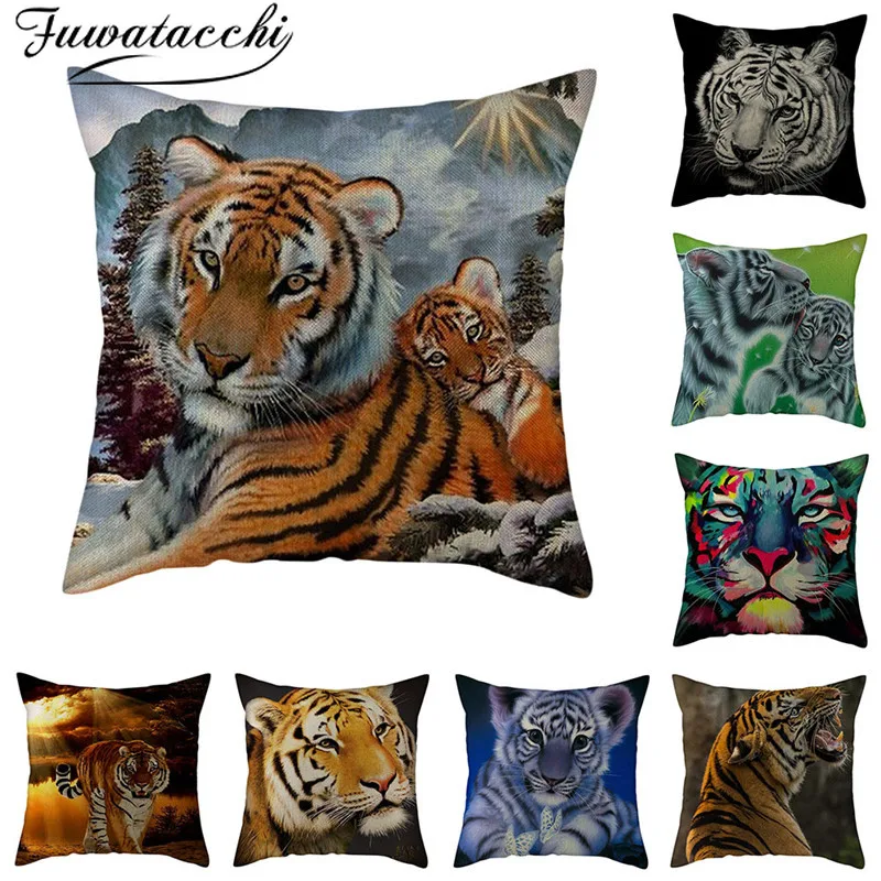 Fuwatacchi Pure Linen Tiger Cushion Cover Ferocious Animal Photo Printed Pillow Cover for Home Chair Sofa Decorative Pillowcases
Fuwatacchi Pure Linen Tiger Cushion Cover Ferocious Animal Photo Printed Pillow Cover for Home Chair Sofa Decorative Pillowcases