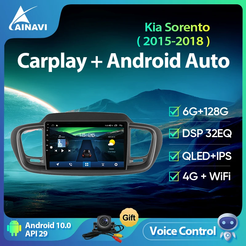 Автомагнитола Ainavi, Android 10, для KIA Sorento 2015-2018, стерео, мультимедийный плеер, навигация, GPS, Android, автоплеер 2DIN
Автомагнитола Ainavi, Android 10, для KIA Sorento 2015-2018, стерео, мультимедийный плеер, навигация, GPS, Android, автоплеер 2DIN