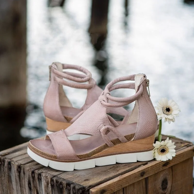 Summer Women Sandals Open Toe Wedge Shoes Round-Toe Ankle Strap Casual Roman Style Solid Color Female Sandal Plus Size Mujer
Summer Women Sandals Open Toe Wedge Shoes Round-Toe Ankle Strap Casual Roman Style Solid Color Female Sandal Plus Size Mujer