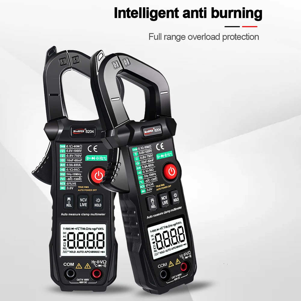 AC DC Clamp Multimeter Clamp Meter Intelligent Automatic Identification Measurement AC DC Voltage Current Frequency Capacitance
AC DC Clamp Multimeter Clamp Meter Intelligent Automatic Identification Measurement AC DC Voltage Current Frequency Capacitance