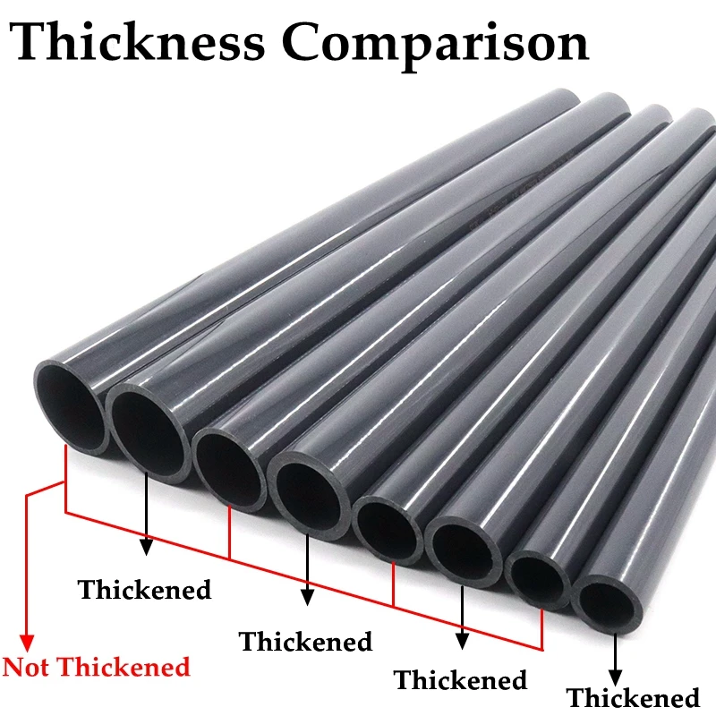 

50cm O.D 20~225mm Thickened/Normal UPVC Dark Grey Pipe Aquarium Fish Tank Tube Home DIY Watering Accessories Planting Frame Pipe