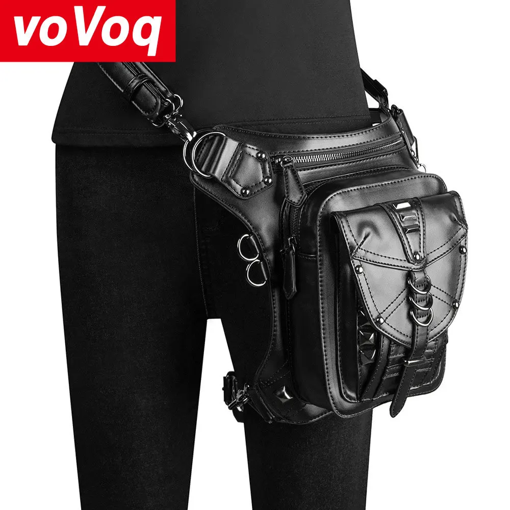 Retro Steampunk New Women Waist Bag Gothic Packs Motorcycle Hip Leg Leather Rivet Design Outdoor Men's Shoulder Bags 2020
Retro Steampunk New Women Waist Bag Gothic Packs Motorcycle Hip Leg Leather Rivet Design Outdoor Men's Shoulder Bags 2020