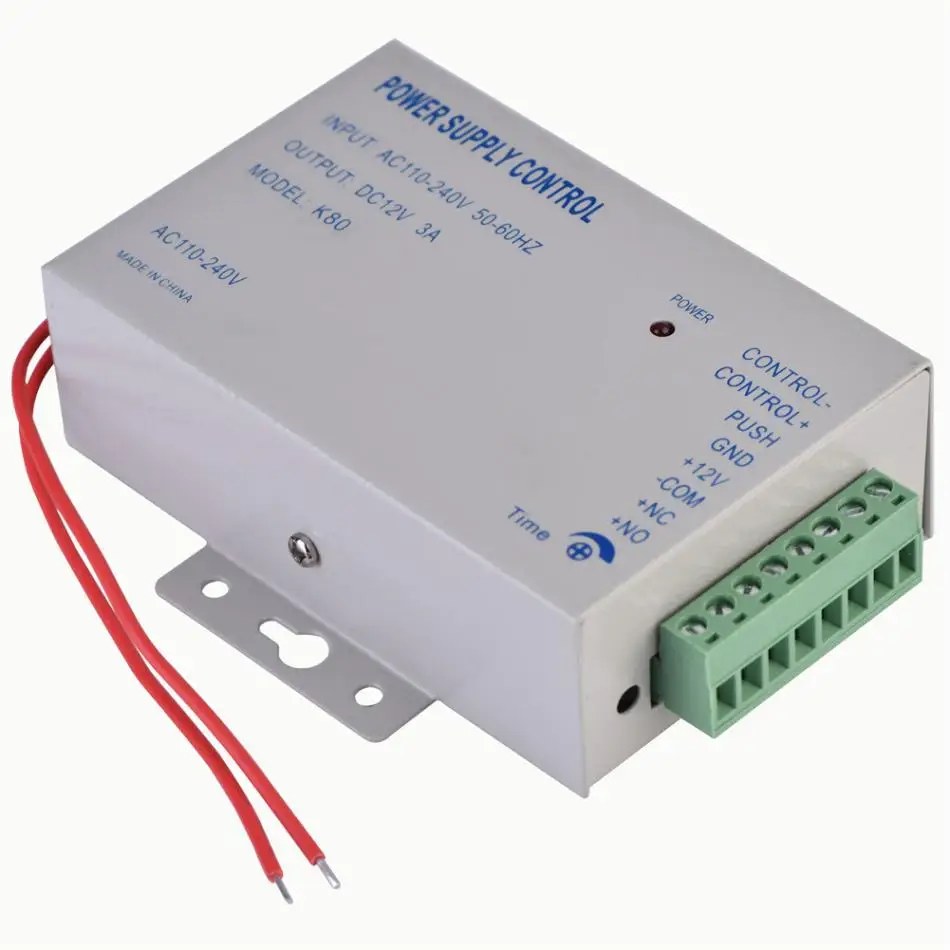 Input AC110V-240V Output DC 12V 3A 30W Power Supply Controller for Door Access Control System
Input AC110V-240V Output DC 12V 3A 30W Power Supply Controller for Door Access Control System