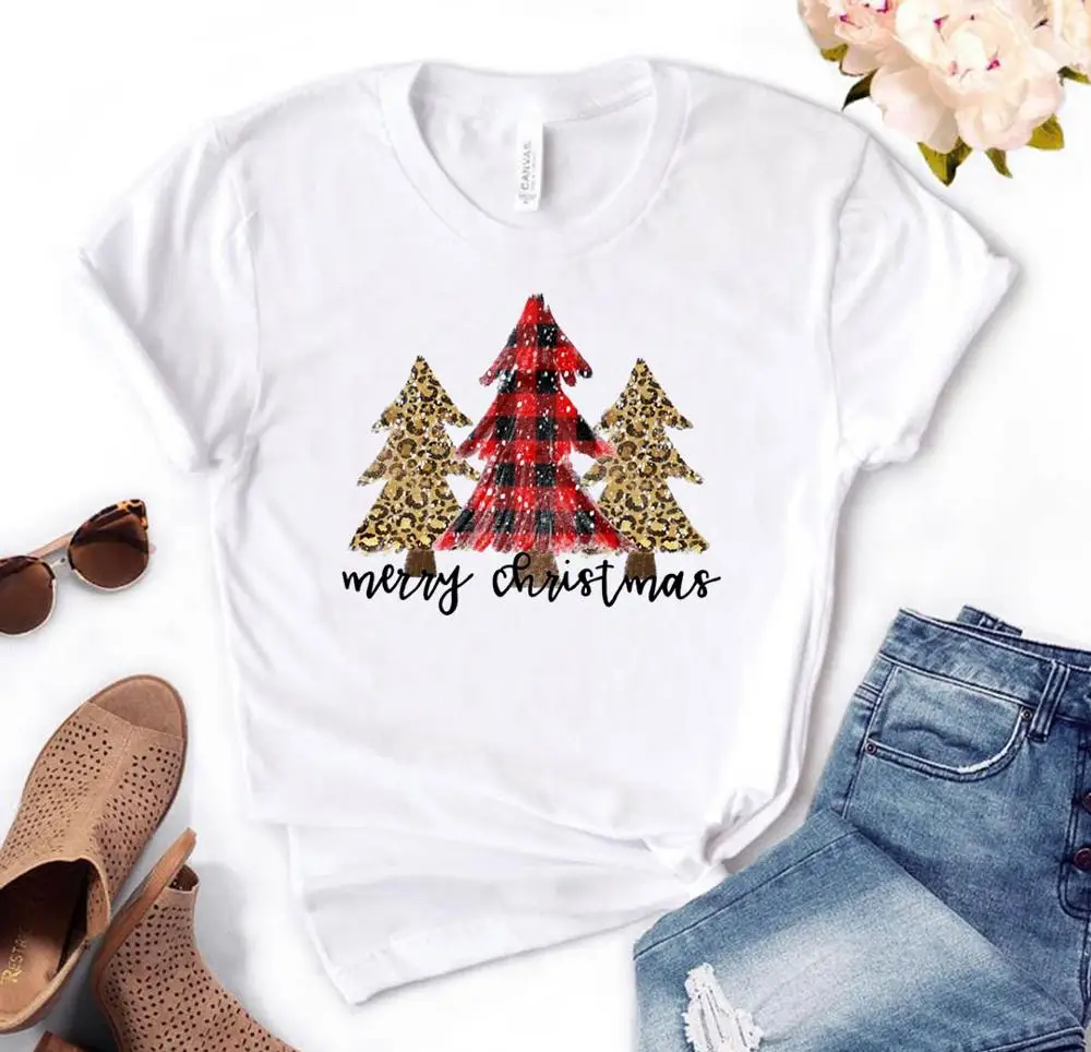 Merry Christmas leopard plaid pine tree Women Tshirts Cotton Casual Funny t Shirt For Lady Yong Top Tee Hipster PH-7
Merry Christmas leopard plaid pine tree Women Tshirts Cotton Casual Funny t Shirt For Lady Yong Top Tee Hipster PH-7