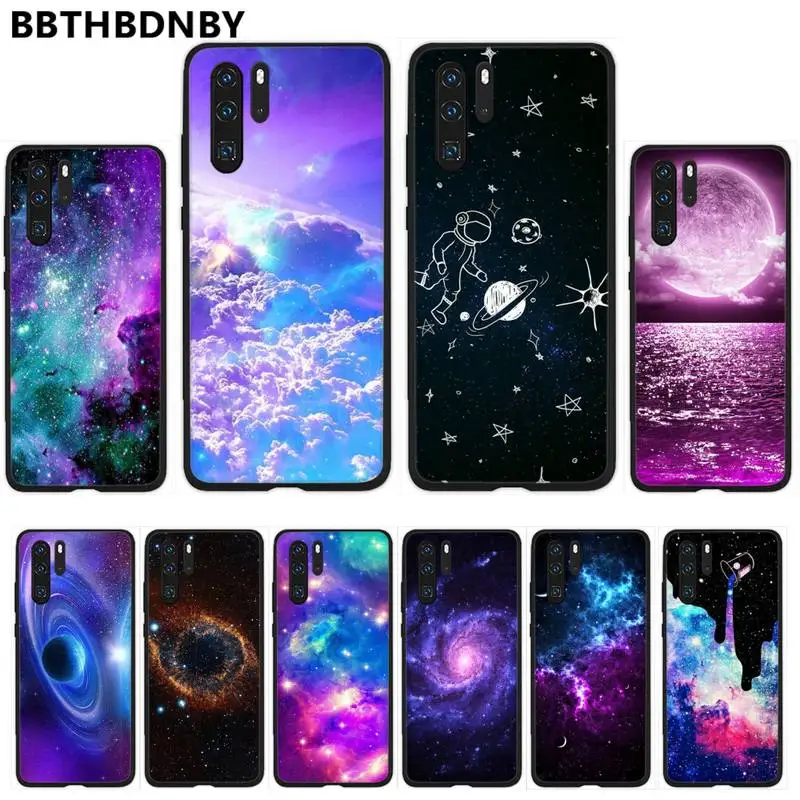 Чехол для телефона Starry Sky Space Moons черный корпус из вулкана Huawei P9 P10 P20 P30 Pro Lite smart Mate 10
