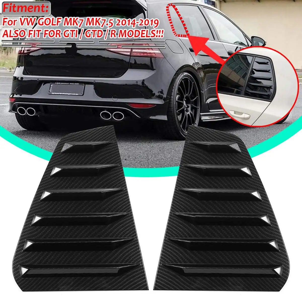 New 2x Car Rear Window Louver Shutter Side Vent Cover Trim For VW For GOLF MK7 MK7.5 2014-2019 For GTI / GTD / R MODELS
New 2x Car Rear Window Louver Shutter Side Vent Cover Trim For VW For GOLF MK7 MK7.5 2014-2019 For GTI / GTD / R MODELS