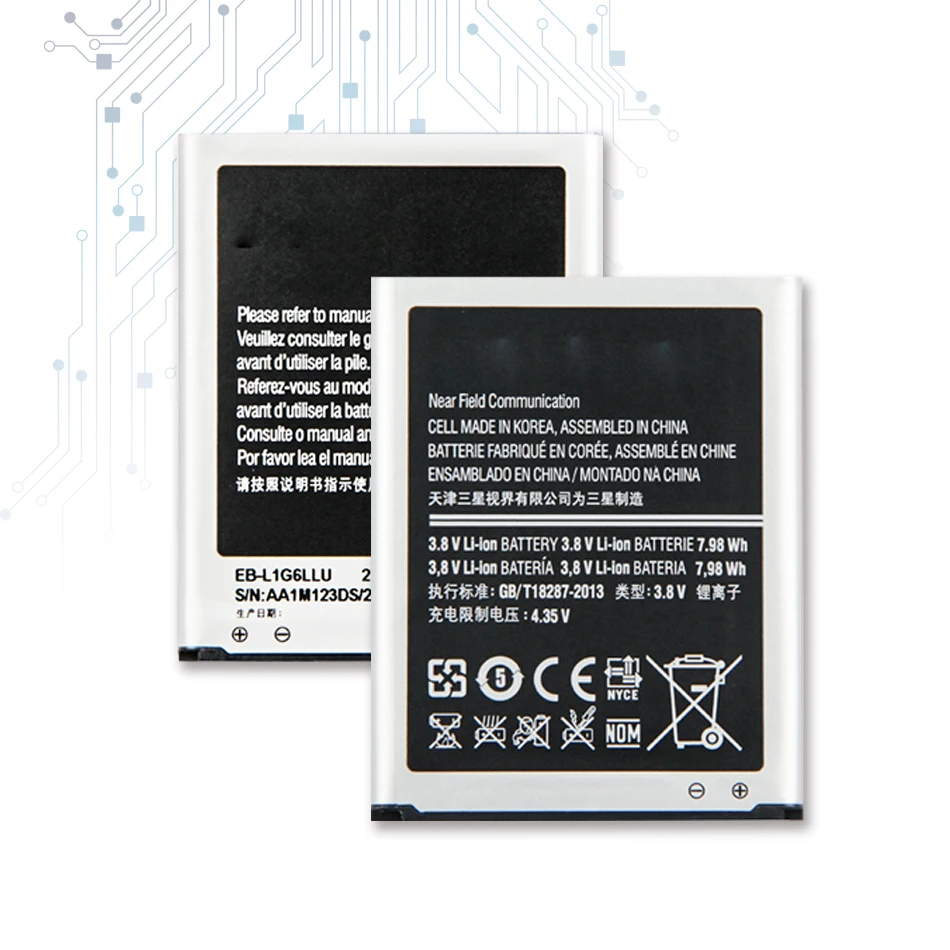 Phone Battery EB-L1G6LLU For Samsung Galaxy S3 I9300 I9308 L710 I535 Genuine Replacement Battery 2100mAh
Phone Battery EB-L1G6LLU For Samsung Galaxy S3 I9300 I9308 L710 I535 Genuine Replacement Battery 2100mAh